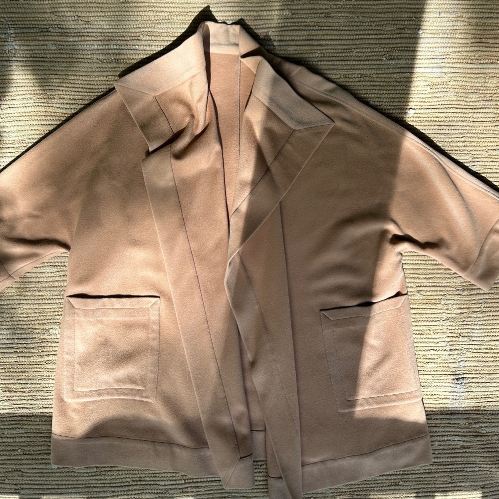 Parisian Vintage Camel Hair 60s Wrap Coat - One Size